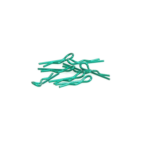 Small 1/10 Body Clips, Metallic Green