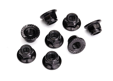 Flanged Nylon Locking Nut, 5mm, Steel, Black